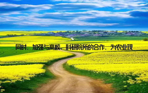 同时, 加强与高校、科研院所的合作, 为农业现代化提供智力支持四、携手共进, 共创农业现代化美好未农业现代化是我国农业发展的必然趋势