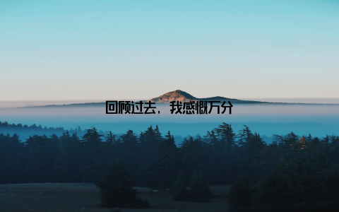 回顾过去, 我感慨万分