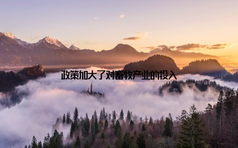 政策加大了对畜牧产业的投入
