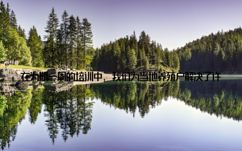 在为期一周的培训中, 我们为当地养殖户解决了许多实际问题, 让他们看到了畜牧产业发展的希望如今, 我国畜牧产业取得了长足的进步