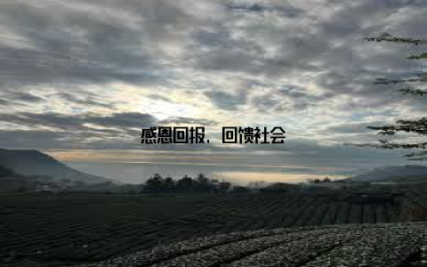 感恩回报, 回馈社会