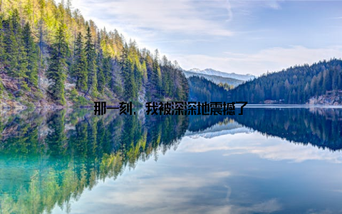 那一刻, 我被深深地震撼了