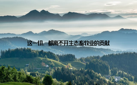 这一切, 都离不开生态畜牧业的贡献