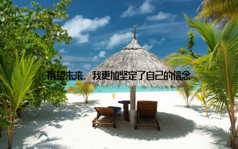 展望未来, 我更加坚定了自己的信念