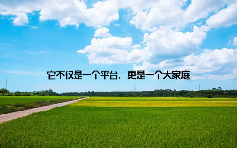 它不仅是一个平台, 更是一个大家庭