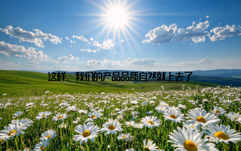 这样, 我们的产品品质自然就上去了