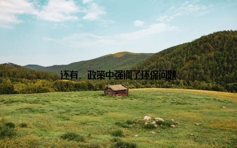 还有, 政策中强调了环保问题