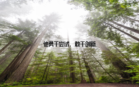 他勇于尝试, 敢于创新